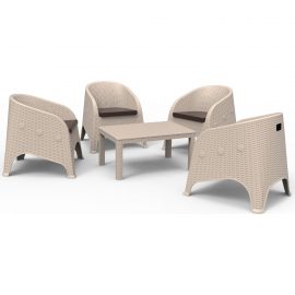 Violet Olivia 4 Kişilik Rattan Bahçe - Balkon Oturma Grubu