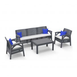 Violet Santana 5 Kişilik Rattan Bahçe - Balkon Oturma Grubu