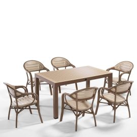 Novussi Bamboo 6'lı Set (Çöl Kahve - Cappucino)